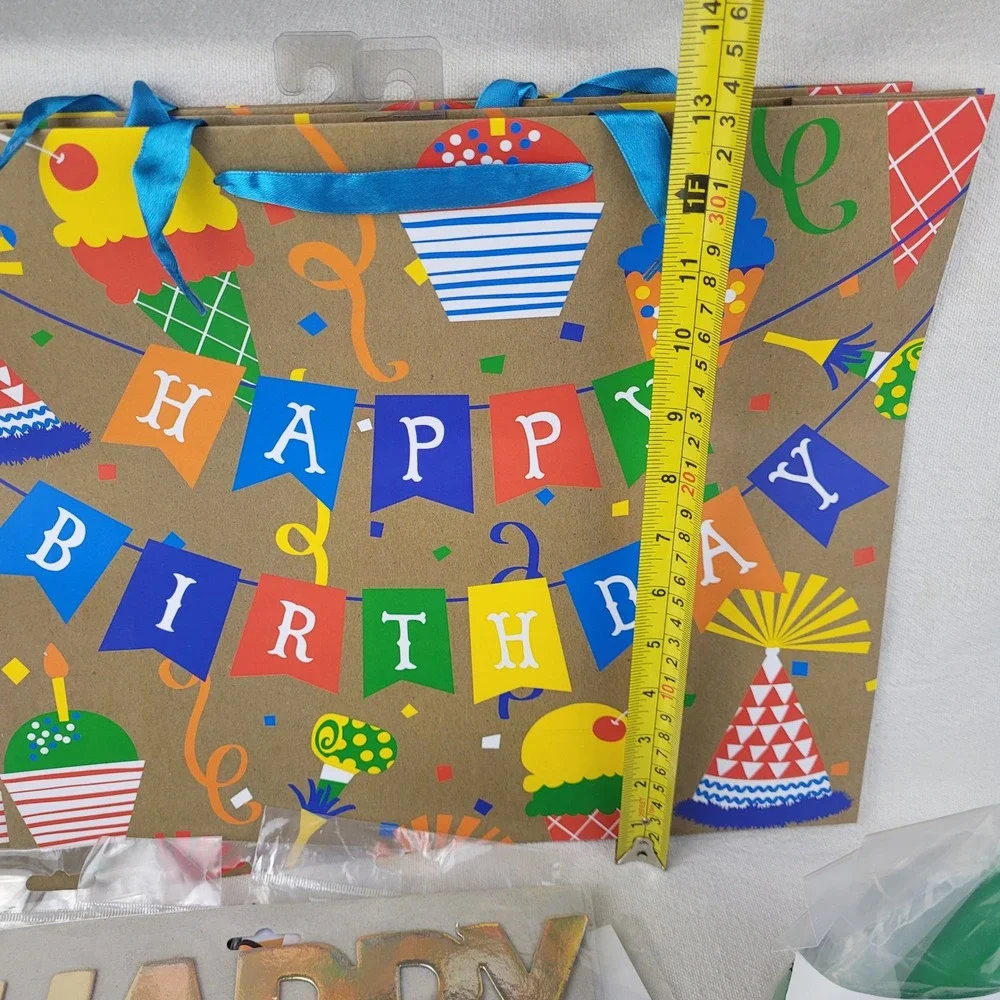 321‎ Party Birthday Supplies Bundle Tablecloths Cake Topper Hats Gift Bags Set